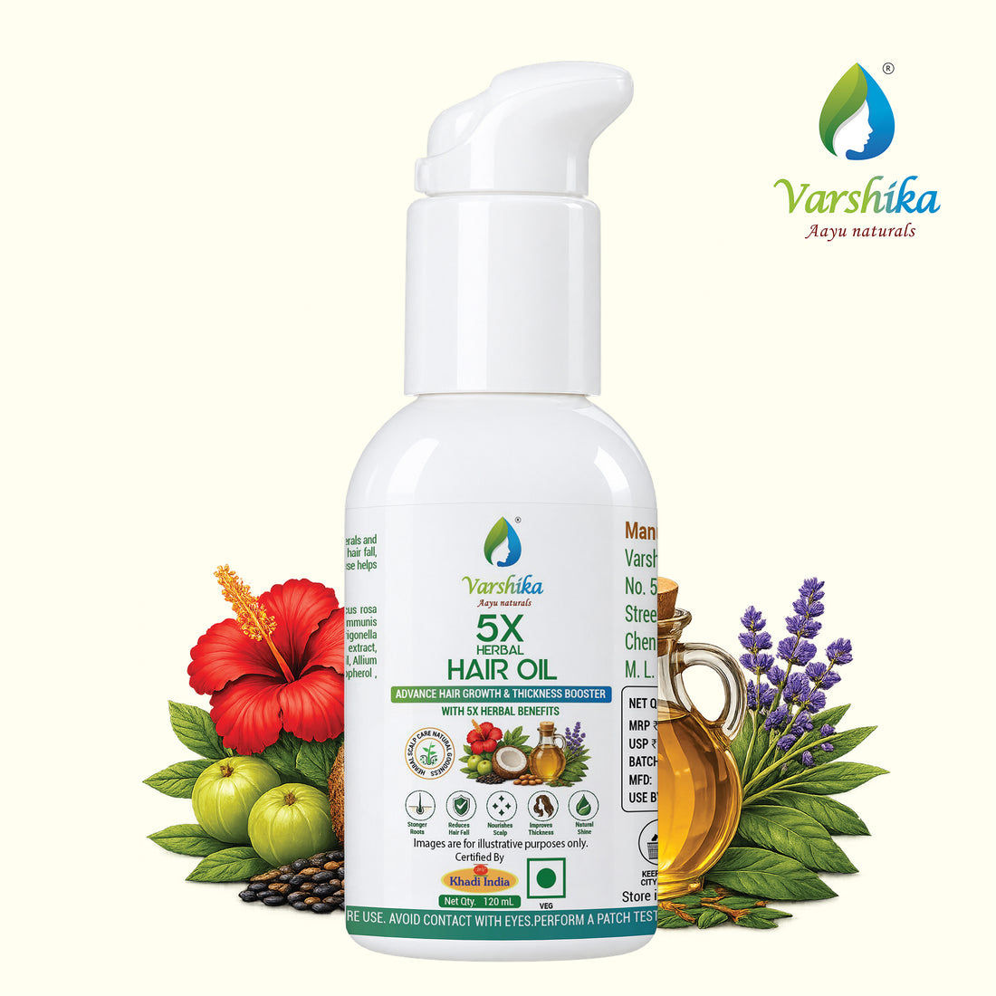 Premium Herbal Hair Oil with 5X Herbal Benefits for Stronger Hair