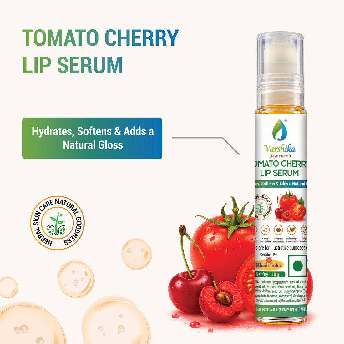 Premium Tomato Cherry Lip Serum with Tomato Seed Oil
